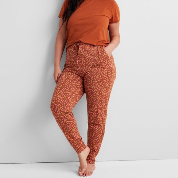 #93. State of Day Printed Jogger Pajama Pants Xs-3X, Floral Vine - Picture 1 of 4